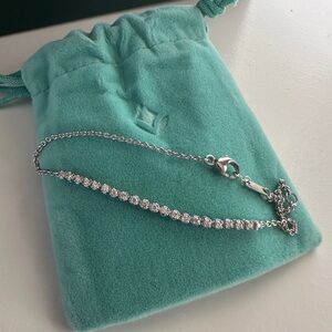 Silver Petite Lab Diamond Tennis Bracelet